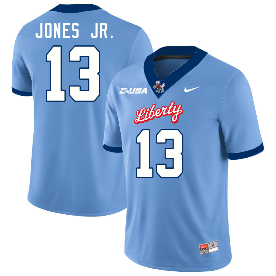 Liberty Flames #13 Victor Jones Jr. College Football Jerseys Stitched-Light Blue